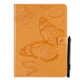 For iPad Pro 11 (2020) Pressed Printing Butterfly Pattern Horizontal Flip Leather Tablet Case with Holder & Card Slots & Wallet(Yellow)