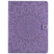 For iPad Pro 12.9 (2020) & Pro 12.9 (2018) Pressed Printing Sunflower Pattern Horizontal Flip PU Leather Tablet Case with Holder & Card Slots & Wallet(Purple)