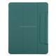 Horizontal Flip Ultra-thin Double-sided Clip Fixed Buckle Magnetic PU Leather Tablet Case With Three-folding Holder & Sleep / Wake-up Function For iPad Pro 12.9 inch (2020)(Dark Green)