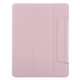 Horizontal Flip Ultra-thin Double-sided Clip Fixed Buckle Magnetic PU Leather Tablet Case With Three-folding Holder & Sleep / Wake-up Function For iPad Pro 12.9 inch (2020)(Rose Gold)