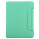 Horizontal Flip Ultra-thin Double-sided Clip Fixed Buckle Magnetic PU Leather Tablet Case With Three-folding Holder & Sleep / Wake-up Function For iPad Pro 12.9 inch (2020)(Light Green)