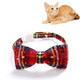 5 PCS Snowflake Christmas Red Plaid Adjustable Pet Bow Tie Collar Bow Knot Cat Dog Collar, Size:S 17-30cm, Style:Big Bowknot