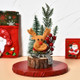 Mini Christmas Tree With Lights And Luminous Wooden Bottom Tabletop Christmas Tree Decoration Ornaments(Fawn)