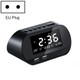 Dual USB Charge Alarm Smart Wireless Radio LCD Temperature Clock, Specification: EU Plug(Black)