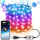 Christmas Decoration RGB Copper Wire String Light Bluetooth Mobile APP Control, Length: 20m 200 LEDs