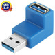 USB 3.0 AM to USB 3.0 AF Cable Adapter with 90 Degree Angle (Blue)