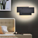 Black square 18W Creative Simple Bedroom Bedside Living Room Restaurant Hotel Study Hall Corridor Aisle Light LED Tower Stack Wall Lamp(White Light)