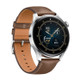 Original Huawei Watch 3 46mm GLL-AL00 1.43 inch AMOLED Color Screen Bluetooth 5.2 5ATM Waterproof, Support Sleep Monitoring / Body Temperature Monitoring / eSIM Independent Call / NFC Payment (Fashion Brown Leather Strap)