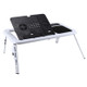 Portable Fold-able Adjustable High Laptop Desk  with Cooling Fan(Black)