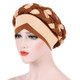 Two-color Braided Milk Silk Turban Cap, Size:M?56-58cm?(Camel +Beige)