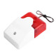 Mini Wired Red Strobe Siren for Burglar Security Alarm(White)