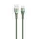 USAMS US-SJ542 U77 3A Type-C / USB-C Charging Data Cable with Colorful Lights, Length: 1.2m(Green)