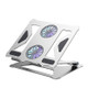 BONERUY P18F Dual Fan Laptop Cooling Bracket, Colour: Silver with Type-C Cable
