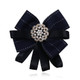 Women Diamond Pearl Multilayer Ribbon Bow-knot Bow Tie Clothing Accessories(Black)