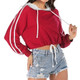 Solid Color Long Sleeve Hooded Women's Sweatshirt (Color:Wine Red Size:L)