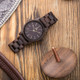 UWOOD UW-1007 Men Wooden Watch Round Large Dial Watch(Black)