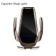 H10 15W Automatic Wireless Charging Car Mobile Phone Bracket, Style: Capacitor(Magic Gold)