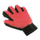 Left Hand Five Finger Deshedding Brush Glove Pet Gentle Efficient Massage Grooming(Red)