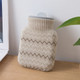 Mini Hot Water Bottle Silicone Bag Portable Knitted Warmer Water Bag(Grey)