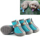 4 PCS / Set Breathable Non-slip Wear-resistant Dog Shoes Pet Supplies, Size: 4.3x4.8cm(Lake Blue)