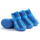 4 PCS / Set Breathable Non-slip Wear-resistant Dog Shoes Pet Supplies, Size: 3.3x4cm(Blue)