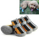 4 PCS / Set Breathable Non-slip Wear-resistant Dog Shoes Pet Supplies, Size: 2.8x3.5cm(Black Orange)