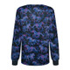 Round Neck Printed Nurse Clothes Long Sleeve Top (Color:Blue Size:L)