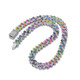 NL007 12mm Rhombus Colorful Full Diamond Necklace, Size: 45cm (White)