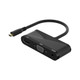 h115 3 in 1 Micro HDMI to HDMI + VGA + 3.5 Audio Converter Cable(Black)