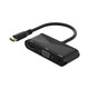 h114 3 in 1 Mini HDMI to HDMI + VGA + 3.5 Audio Converter Cable(Black)