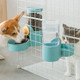 Cat Automatic Hanging Cage Feeder, Style: Drinking Fountain (Flower Green)