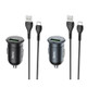 hoco Z43 Mighty Single Port QC3.0 18W Car Charger with USB to USB-C / Type-C Data Cable(Black)