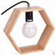 Retro Wooden Art Bedroom Bedside Eye Protection LED Desk Lamp, AC 220V, US Plug(Hexagon Shape)