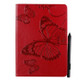 For iPad 10.2 / Pro 10.5 / Air  2019 Pressed Printing Butterfly Pattern Horizontal Flip PU Leather Case with Holder & Card Slots & Wallet & Pen Slot(Red)