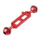 PULUZ 7.9 inch 20cm Adjustable Aluminum Alloy Dual Balls Arm with 1/4 Thread, Ball Diameter: 25mm(Red)