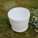 10 PCS Imitation Wooden Barrel Plastic Resin Flower Pot with Tray, Top Diameter: 9cm, Height: 6.5cm(White)