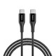 ROCK 1m USB-C / Type-C to USB Metal Weave Style Fast Charging Data Cable(Black)