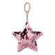 2 PCS Cute Chaveiro Star Keychain Glitter Pompom Sequins Key Chain Gifts for Women Llaveros Mujer Car Bag Accessories Key Ring(Pink)