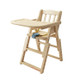 Baby High Chair Baby Feeding Eating Dinning Chair Wooden Portable Chair Foldable Adjust Height Seat(Wood color)