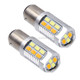 2 PCS 1157/BAY15D 6W 22 SMD-5730-LEDs White + Yellow Light Brake Light Turn Light, DC 12V