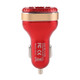 2.4A Output Dual USB Smart Car Charger with LED Display (Red)