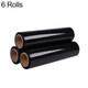 6 Rolls PE Stretch Wrap Film Packaging Film, Color: Black, Size: 450mm x 0.022mm x 200m