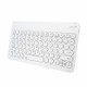 X3S 10 inch Universal Tablet Round Keycap Wireless Bluetooth Keyboard, Backlight Version (White)