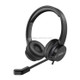 EKSA H12 USB Plug Head-mounted Noise Reduction Wired Headset with Microphone(Black)