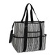 Multifunctional Striped Mesh Bag One-shoulder Beach Storage Bag (Black)
