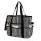 Multifunctional Striped Mesh Bag One-shoulder Beach Storage Bag (Black)
