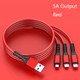 2 PCS ZZ034 USB To 8 Pin + USB-C / Type-C + Micro USB 3 In 1 Fast Charging Cable, Style: 5A Super Fast-Red