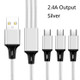 2 PCS ZZ034 USB To 8 Pin + USB-C / Type-C + Micro USB 3 In 1 Fast Charging Cable, Style: Mini-Silver