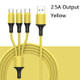 2 PCS ZZ034 USB To 8 Pin + USB-C / Type-C + Micro USB 3 In 1 Fast Charging Cable, Style: Silicone-Yellow