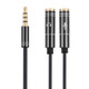 2 x 3.5mm Female to 3.5mm Male Adapter Cable(Black)